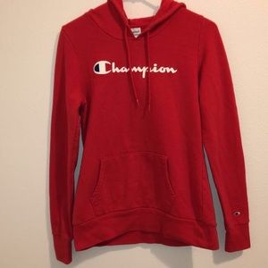 Red champion hoodie